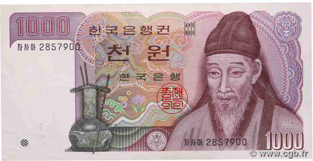1000 Won CORÉE DU SUD 1983 P.47 TTB+