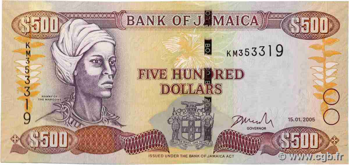 500 Dollars JAMAICA 2005 P.85b UNC