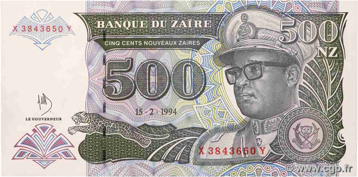 500 Nouveaux Zaïres ZAÏRE 1994 P.64A NEUF