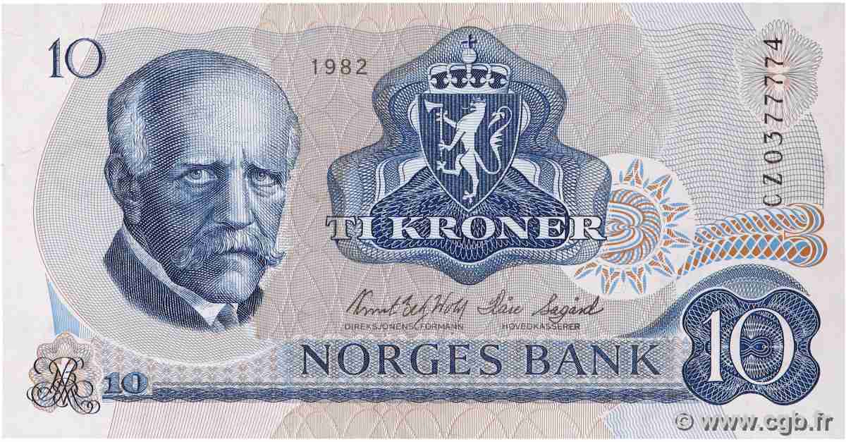 10 Kroner NORWAY 1982 P.36c UNC