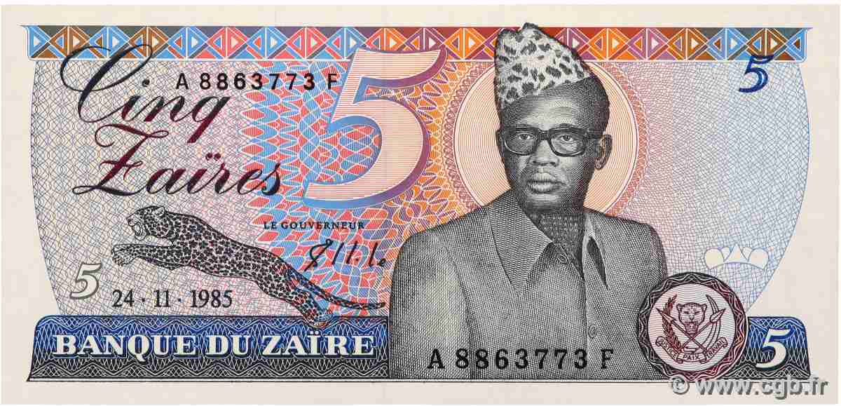 5 Zaïres ZAIRE 1985 P.26A UNC