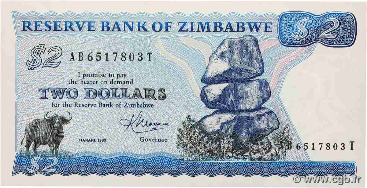 2 Dollars ZIMBABWE 1994 P.01 NEUF
