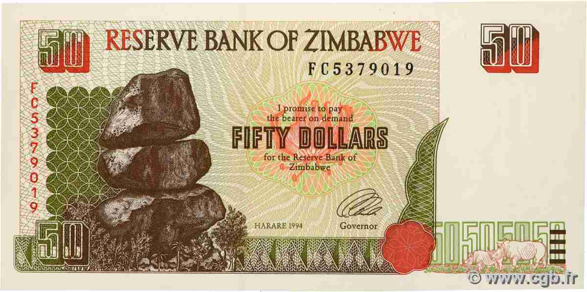 50 Dollars ZIMBABWE 1994 P.08 NEUF