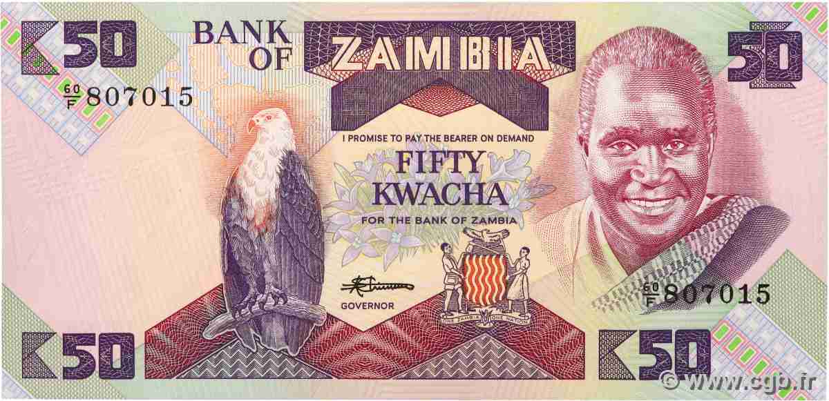 50 Kwacha ZAMBIE 1980 P.28a NEUF