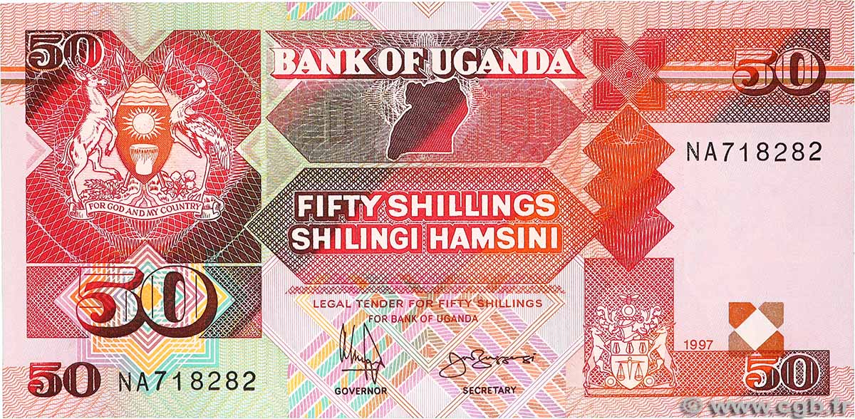 50 Shillings UGANDA 1997 P.30c UNC