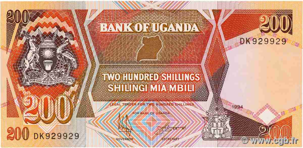 200 Shillings UGANDA 1994 P.32b UNC