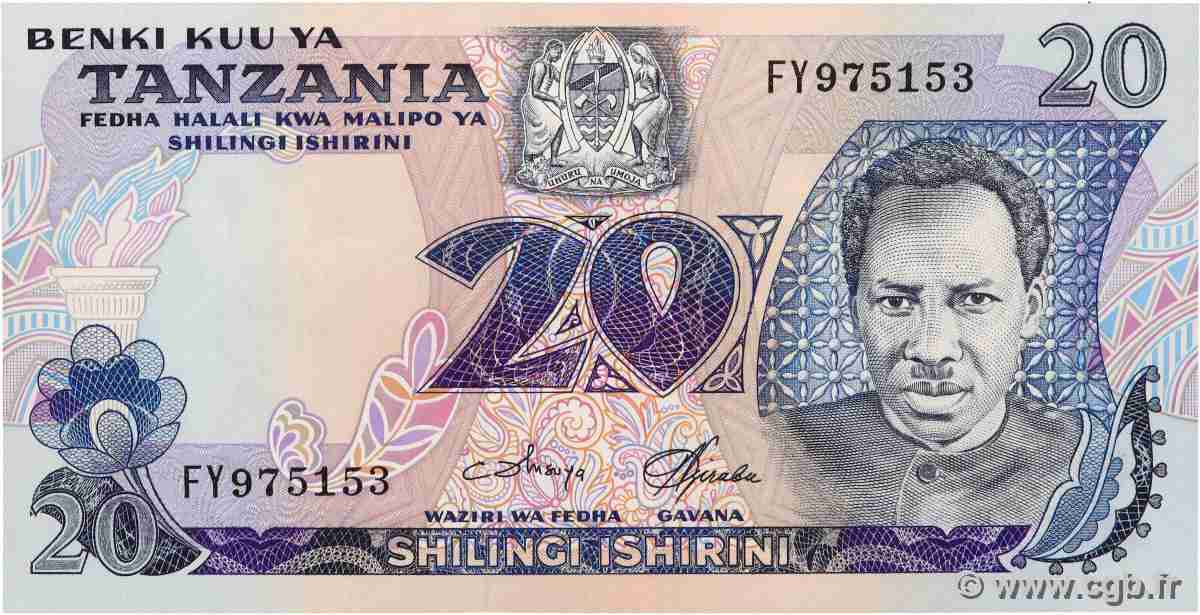 20 Shilingi TANZANIA 1978 P.07c FDC