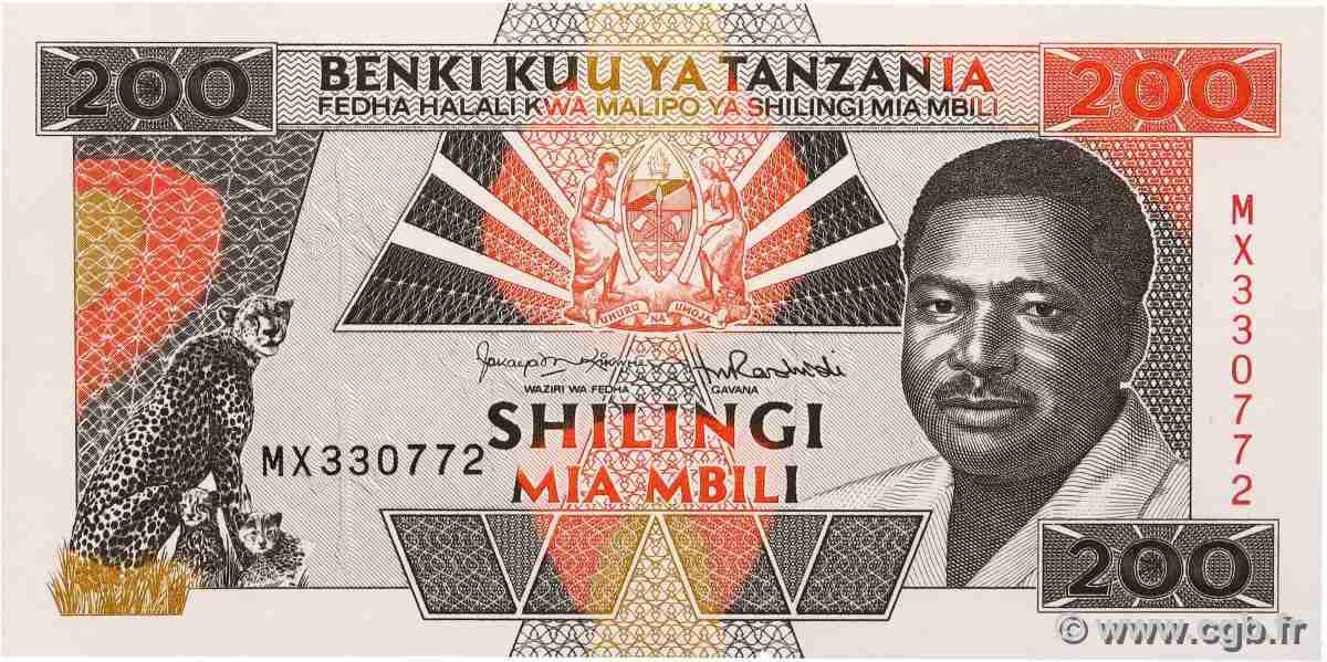200 Shilingi TANZANIA 1993 P.25b UNC