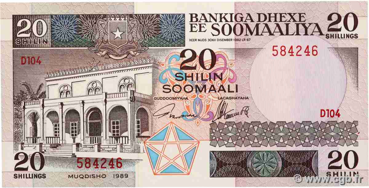 20 Shilin SOMALIA 1989 P.33d UNC