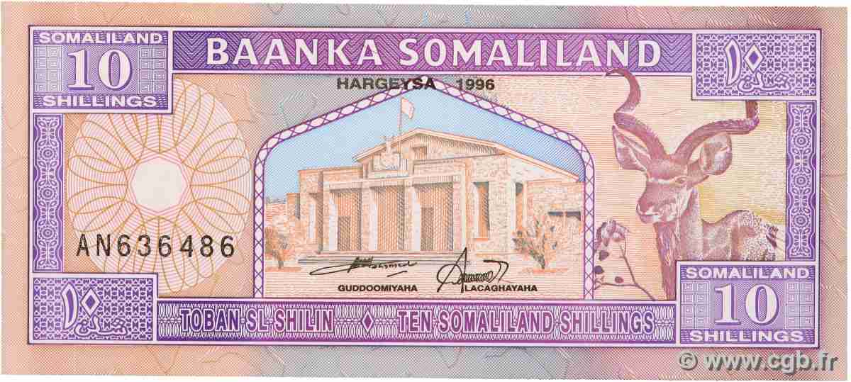 10 Shillings / 10 Shilin SOMALILAND 1996 P.02b NEUF