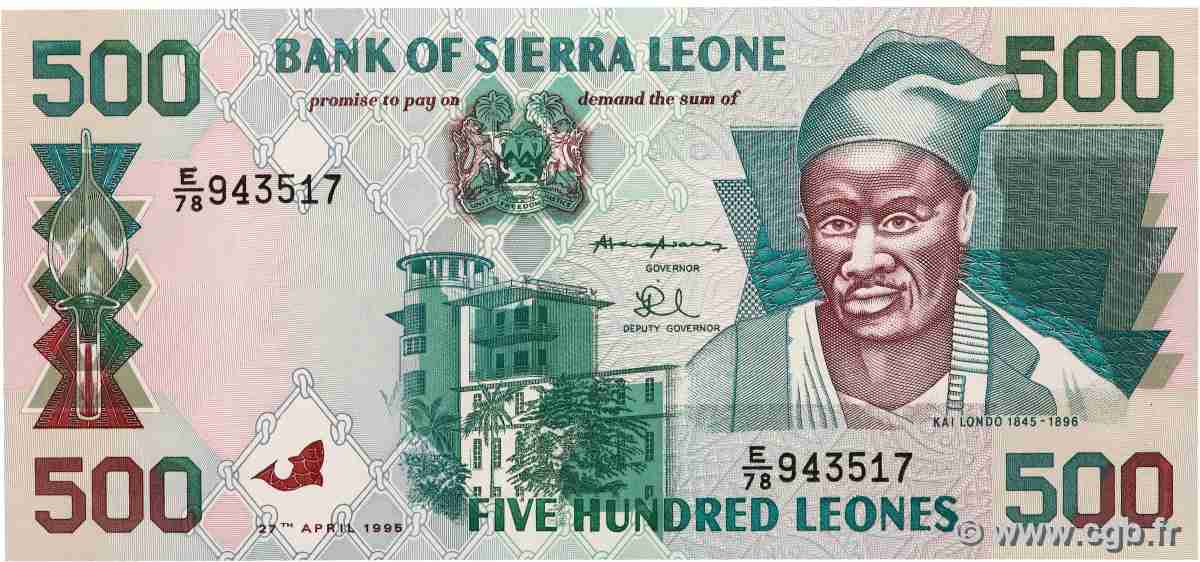 500 Leones SIERRA LEONE 1995 P.23a UNC
