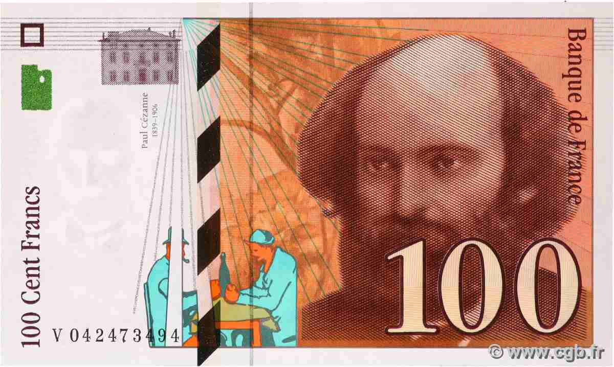 100 Francs CÉZANNE FRANCE 1998 F.74.02 AU-
