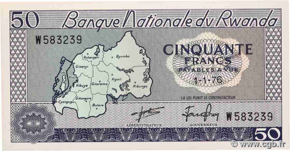 50 Francs RWANDA 1976 P.07c UNC