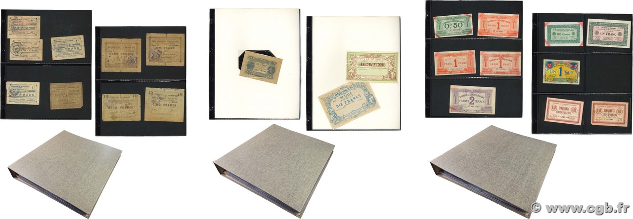 Classeurs billets de Nécessité Lot FRANCE regionalism and miscellaneous 1870 Divers VF