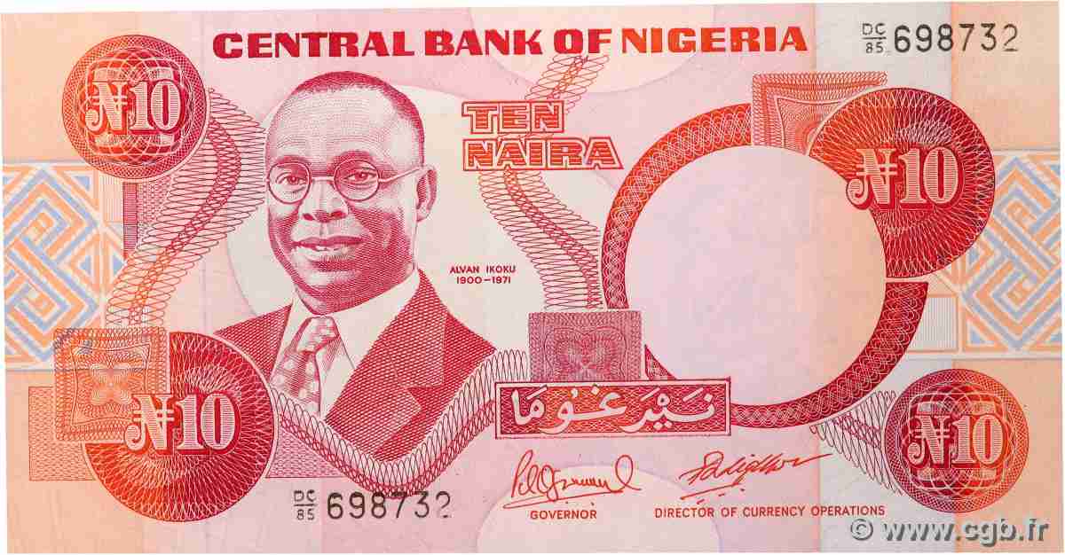 10 Naira NIGERIA 1984 P.25e NEUF