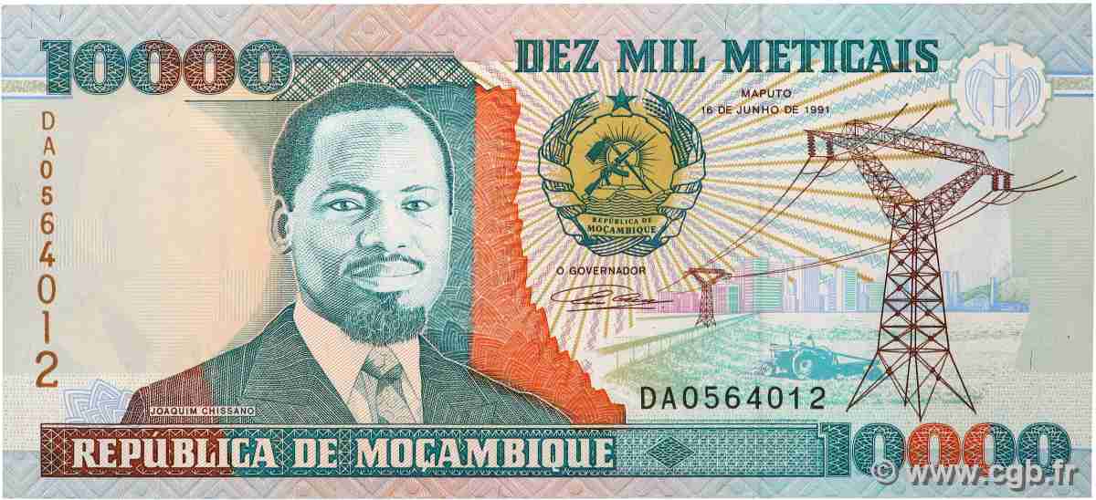 10000 Meticais MOZAMBICO 1991 P.137 SPL+