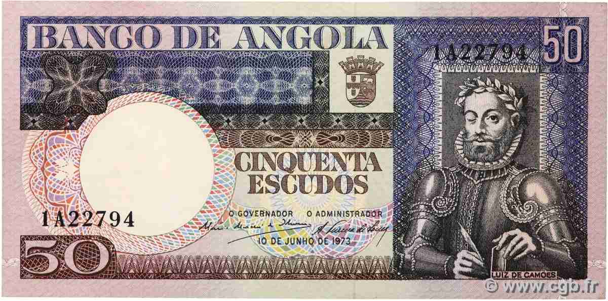 50 Escudos ANGOLA 1973 P.105 SPL+