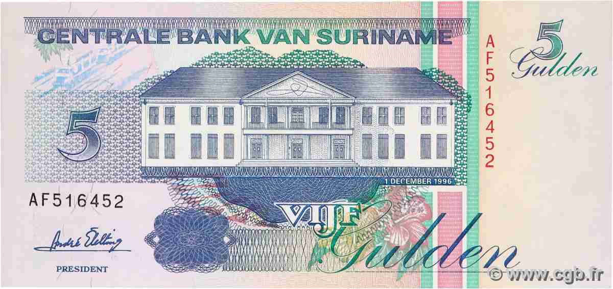 5 Gulden SURINAM 1996 P.136b UNC