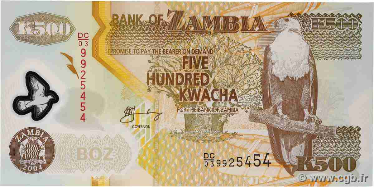 500 Kwacha ZAMBIA 2004 P.43c UNC