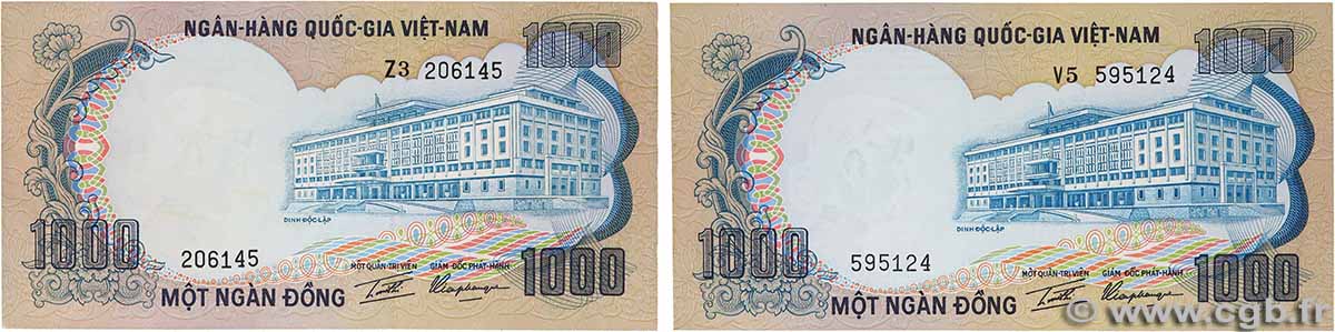 1000 Dong Lot SOUTH VIETNAM 1972 P.34a UNC-