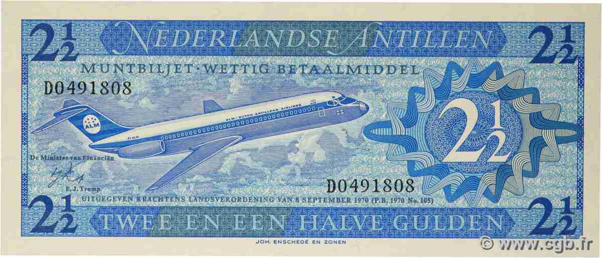 2,5 Gulden ANTILLES NÉERLANDAISES 1970 P.21a NEUF