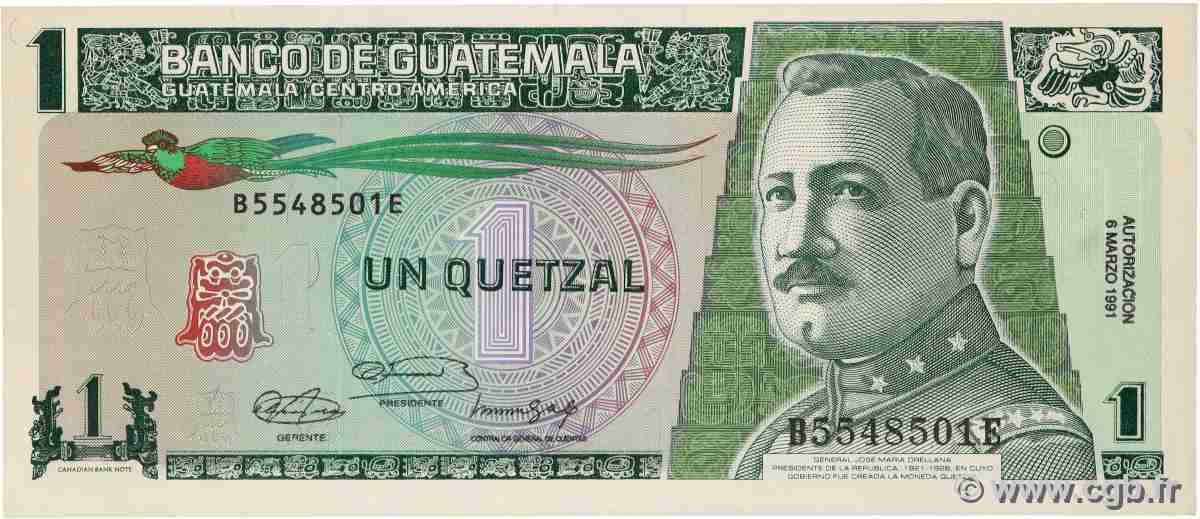 1 Quetzal GUATEMALA 1991 P.073b VZ