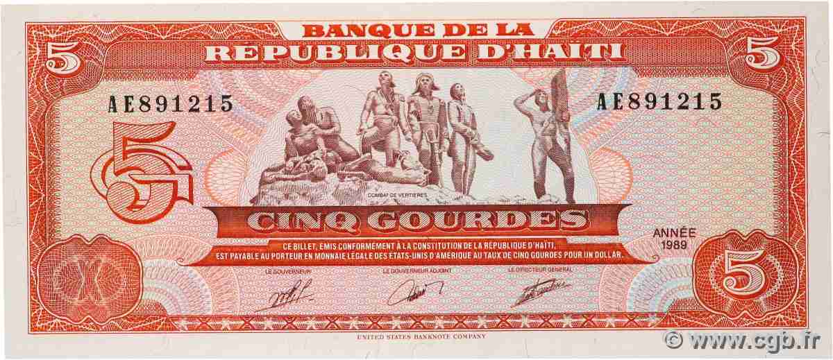 5 Gourdes HAÏTI 1989 P.255a UNC-