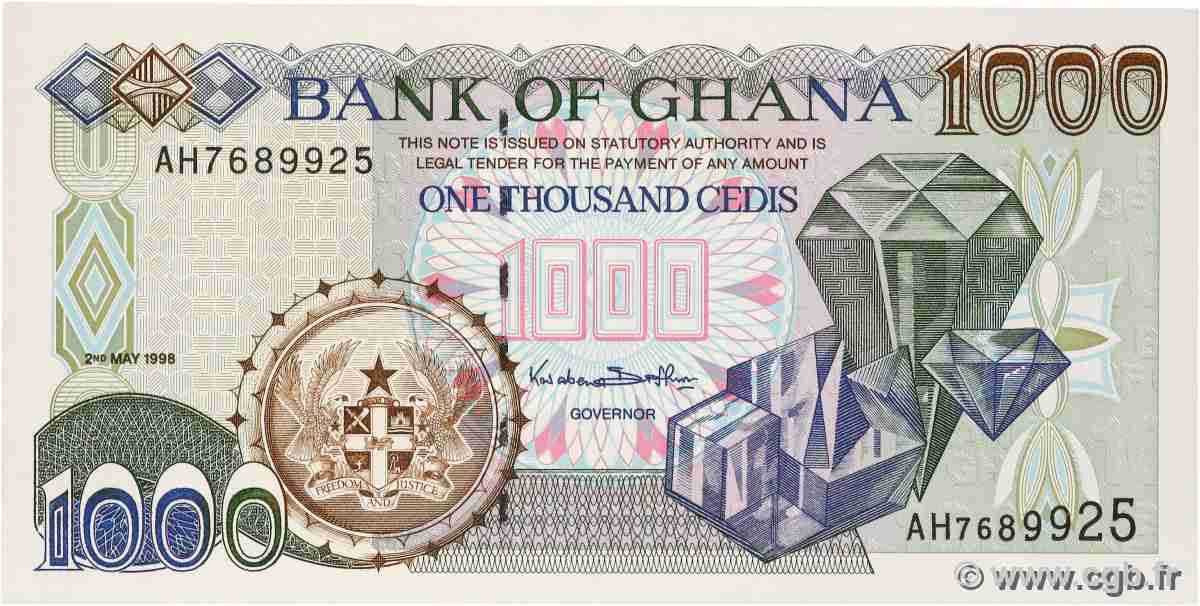1000 Cedis GHANA 1998 P.32c FDC