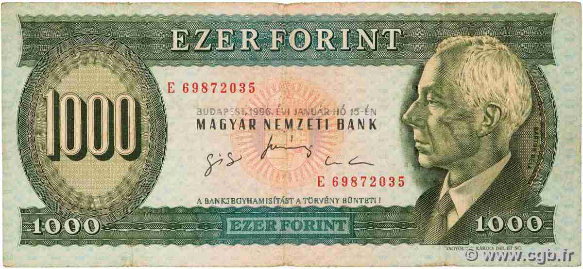 1000 Forint HONGRIE 1996 P.176c TB