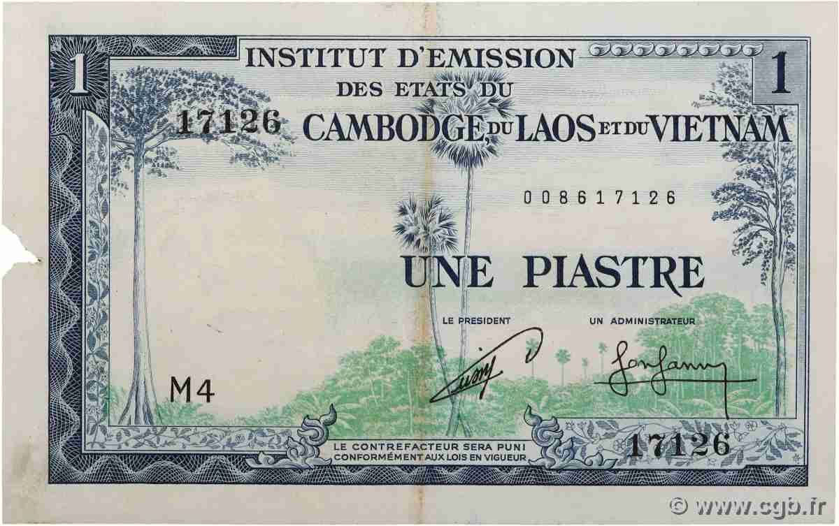 1 Piastre - 1 Riel INDOCHINE FRANÇAISE 1954 P.094 TTB
