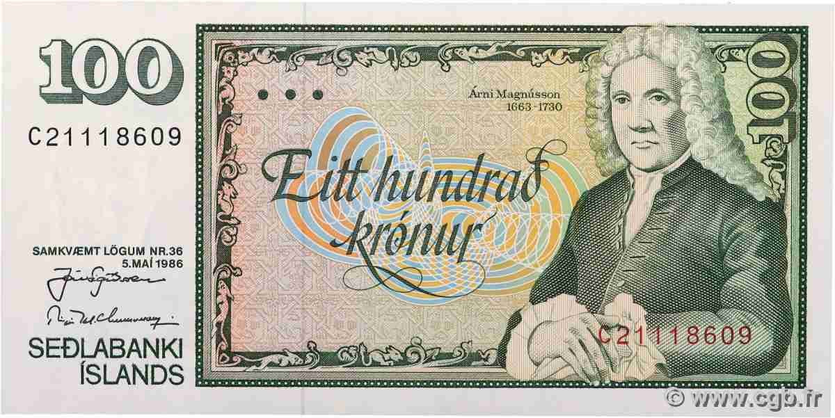 100 Kronur ISLANDE 1986 P.54a NEUF