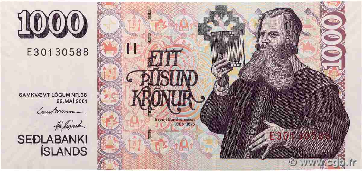 1000 Kronur ISLANDE 2001 P.59 SUP