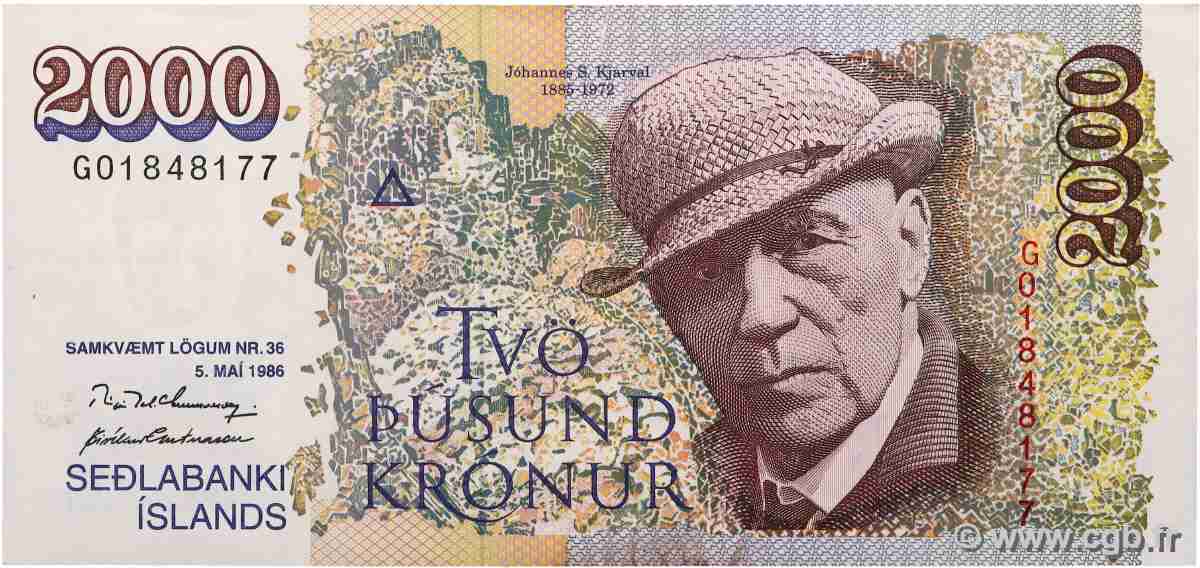 1000 Kronur ISLAND 1986 P.57 SS