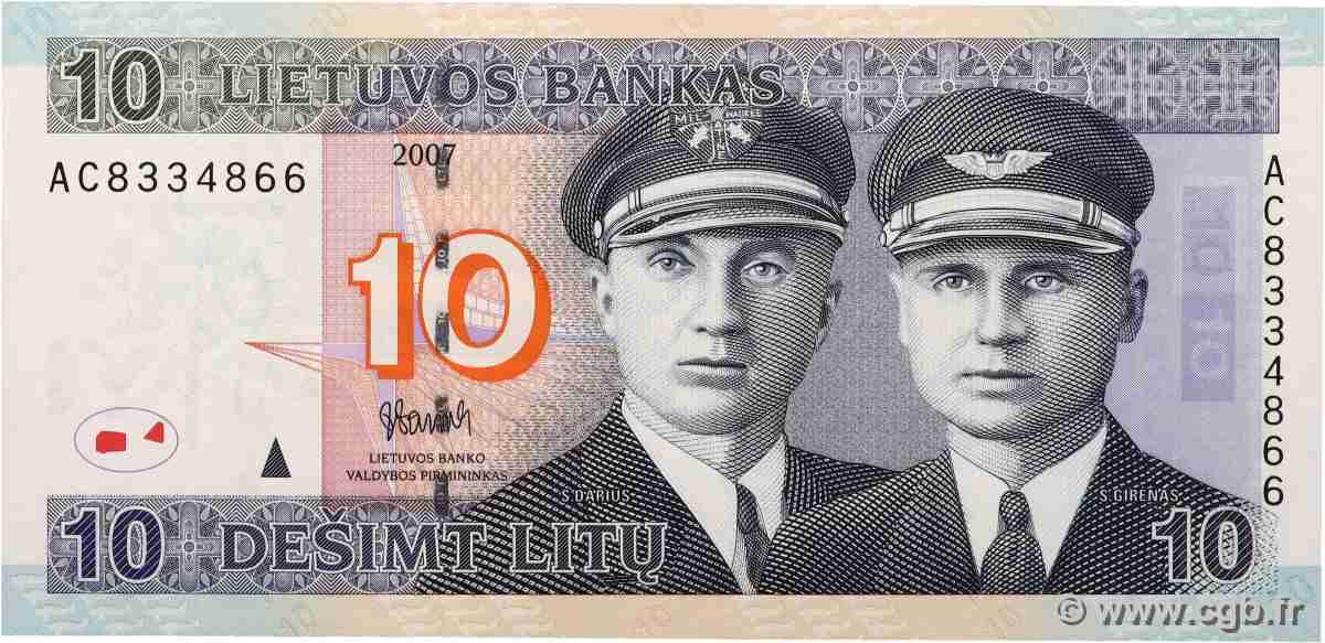 10 Litu LITUANIE 2007 P.68 pr.SPL