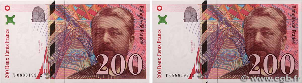 200 Francs EIFFEL Consécutifs FRANCE 1999 F.75.05 pr.NEUF