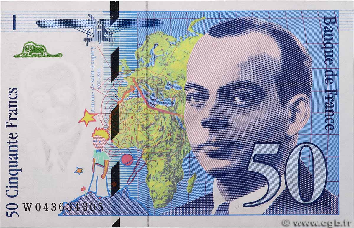 50 Francs SAINT-EXUPÉRY modifié FRANCE 1997 F.73.04 SPL+