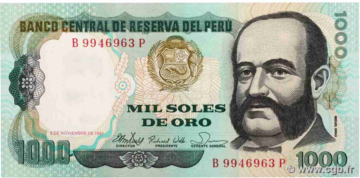 1000 Soles de Oro PÉROU 1981 P.122a pr.NEUF