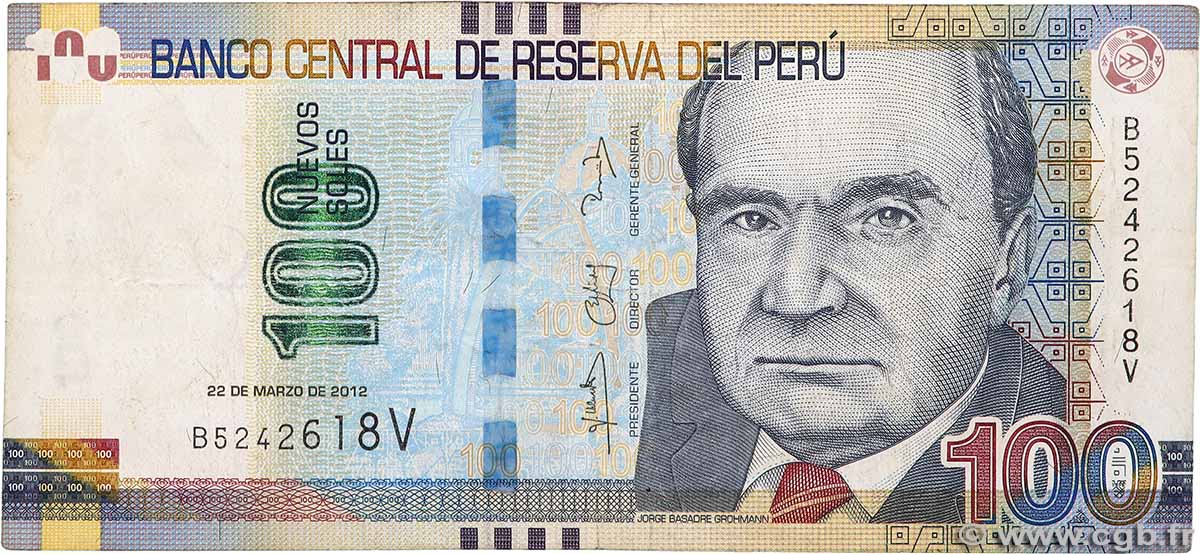 100 Nuevos Soles PÉROU 2012 P.190 pr.TTB