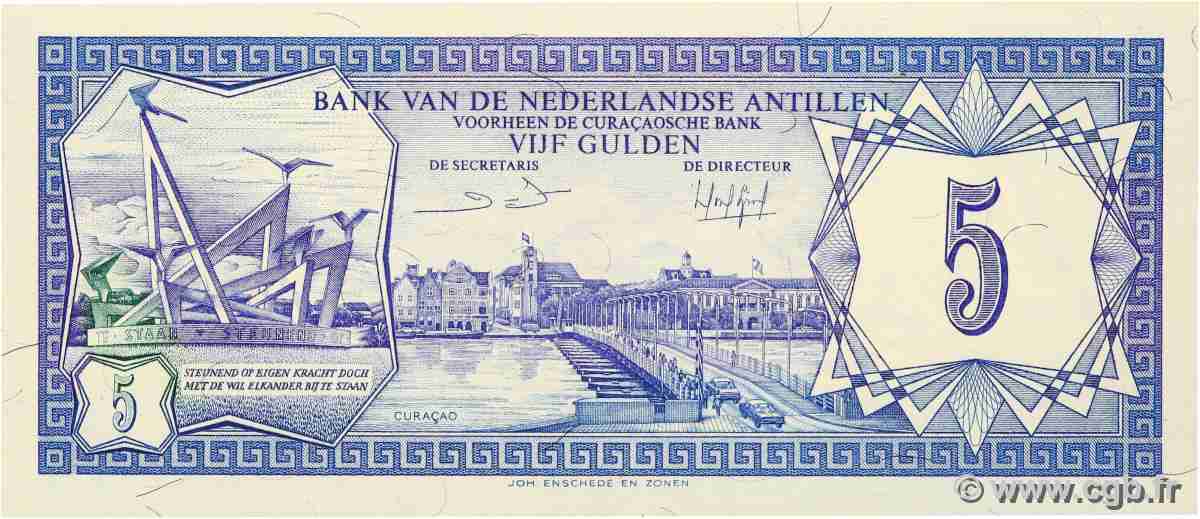 5 Gulden NETHERLANDS ANTILLES 1984 P.15b ST