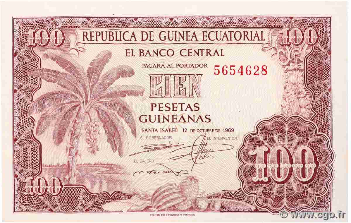 100 Pesetas Guineanas GUINÉE ÉQUATORIALE 1969 P.01 NEUF
