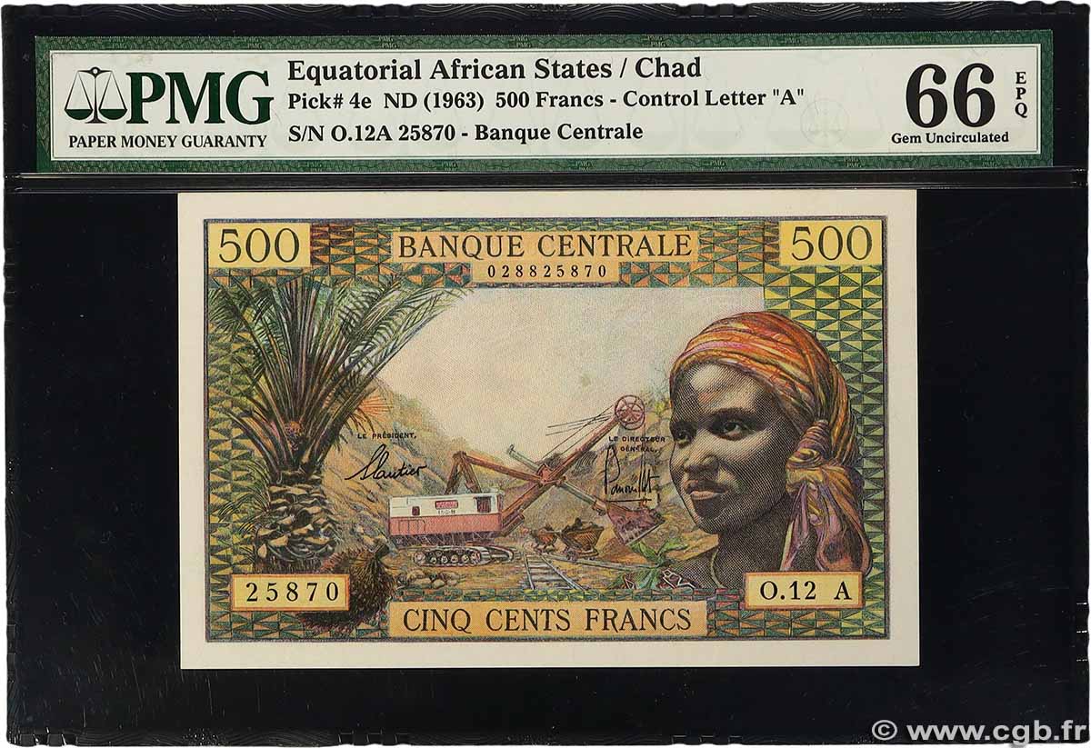 500 Francs type 1963A TCHAD 1966 A.274b NEUF