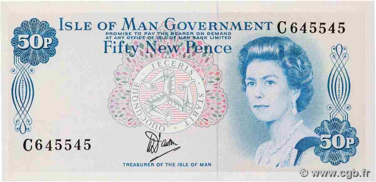 50 New Pence ÎLE DE MAN 1979 P.28c pr.NEUF