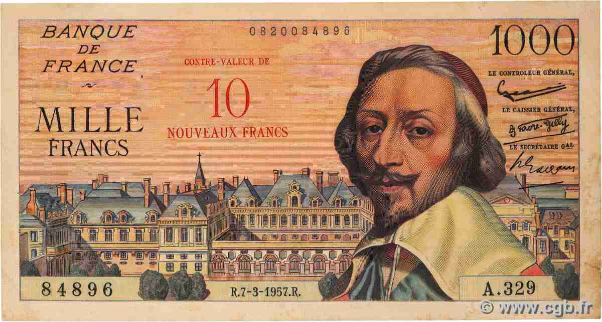 10 NF sur 1000 Francs RICHELIEU FRANCIA 1957 F.53.01 BB