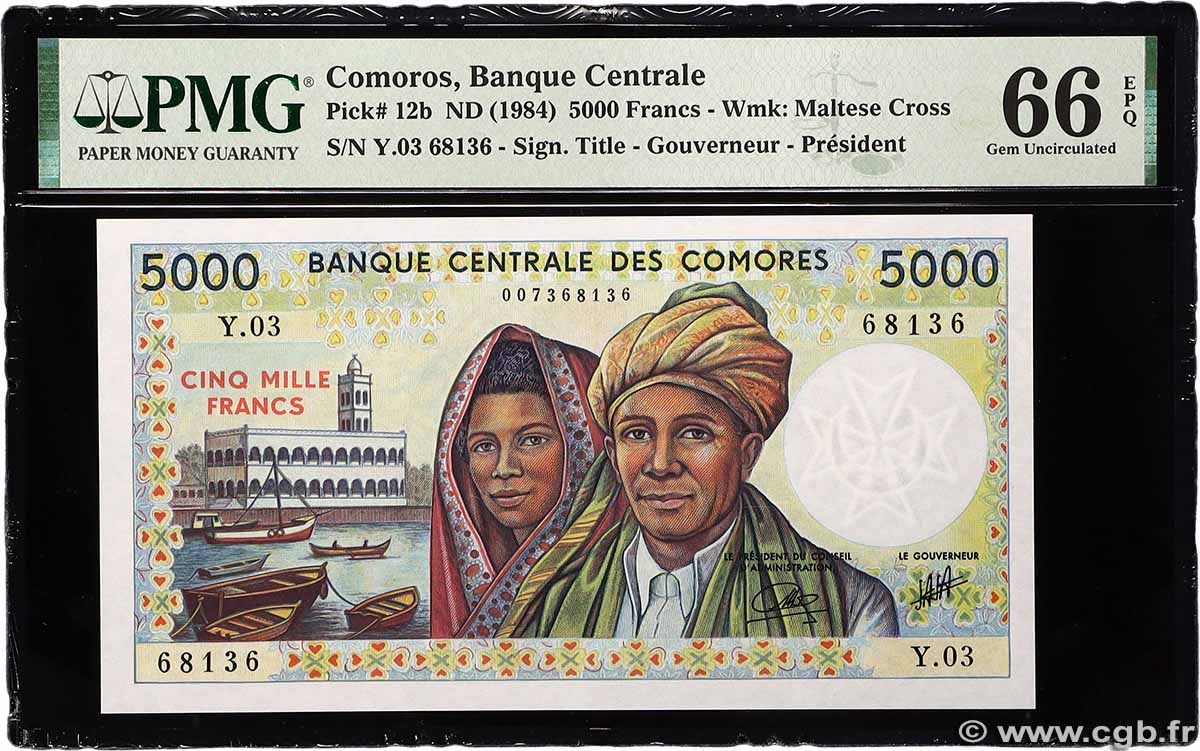5000 Francs COMORES 1984 P.12b NEUF