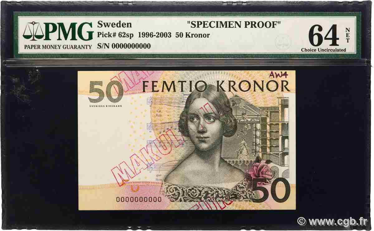 50 Kronor Spécimen SUÈDE 1996 P.62sp q.FDC
