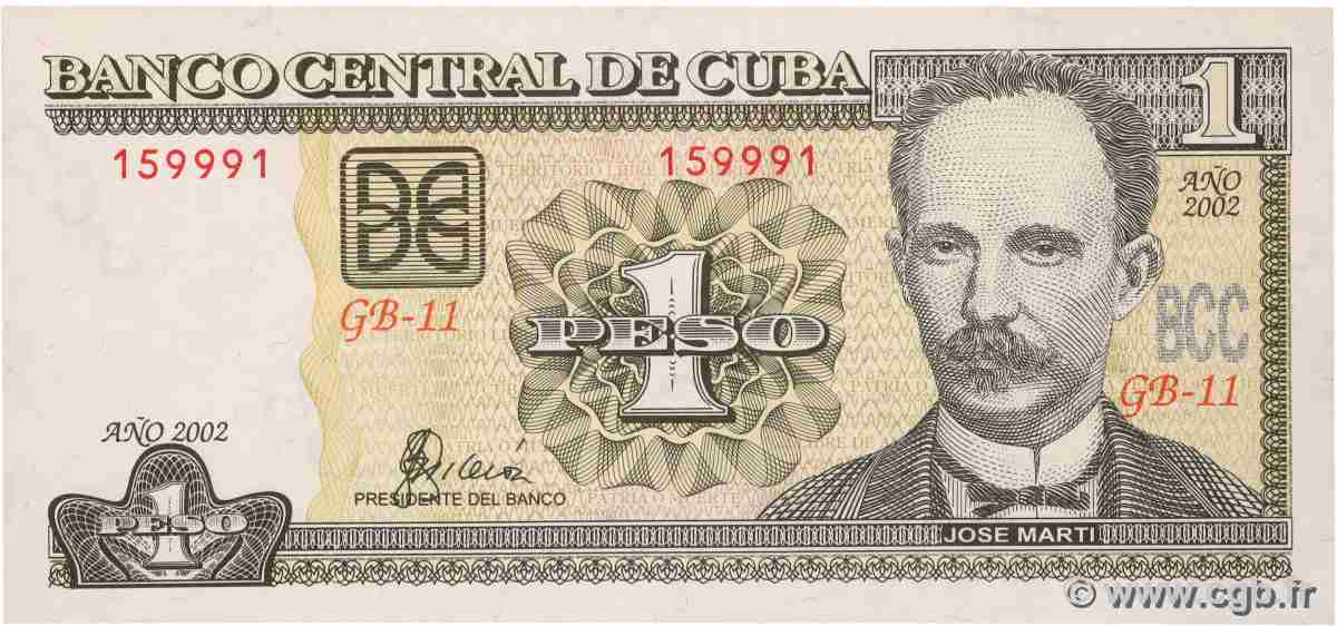 1 Peso KUBA 2002 P.121b ST