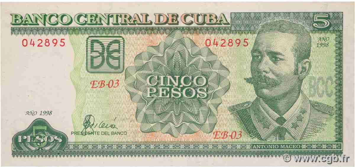 5 Pesos CUBA 1998 P.116b FDC