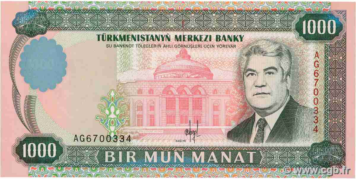 1000 Manat TURKMENISTAN 1995 P.08 UNC