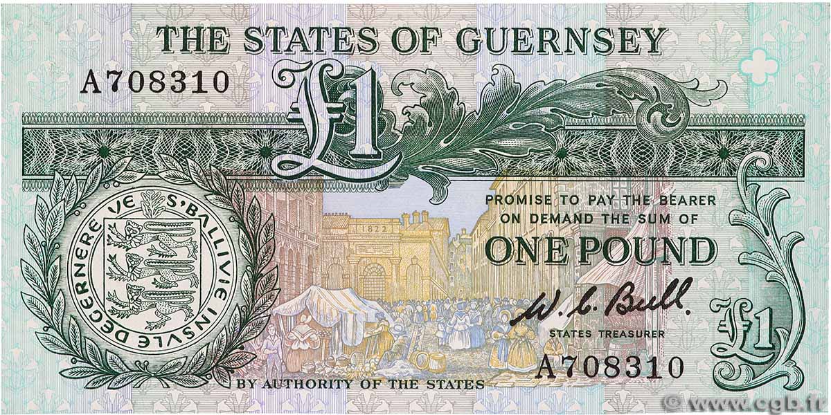 1 Pound GUERNSEY 1969 P.48a SC+