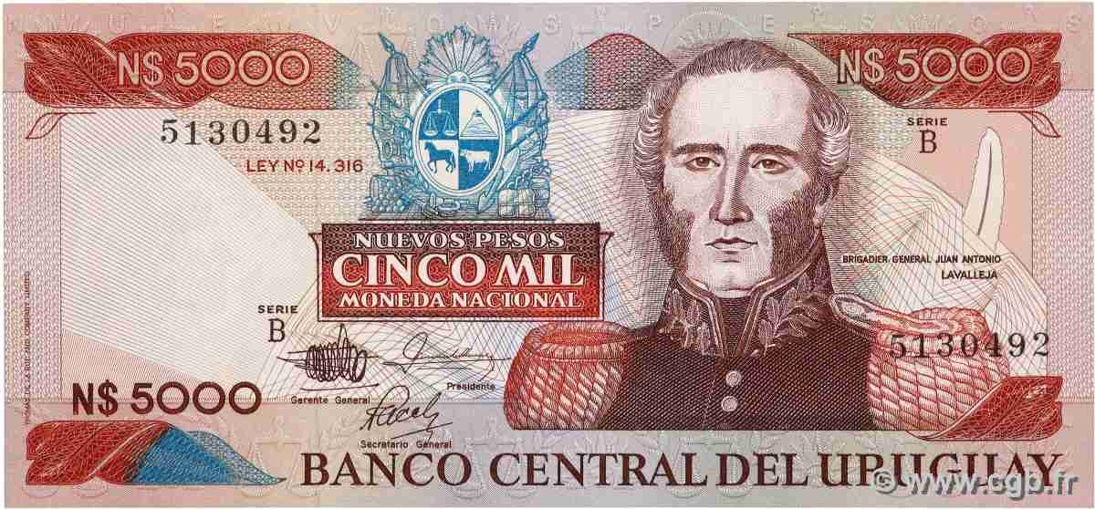 5000 Nuevos Pesos URUGUAY 1983 P.065a q.FDC